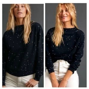 Anthropologie Splattered paint black sweatshirt